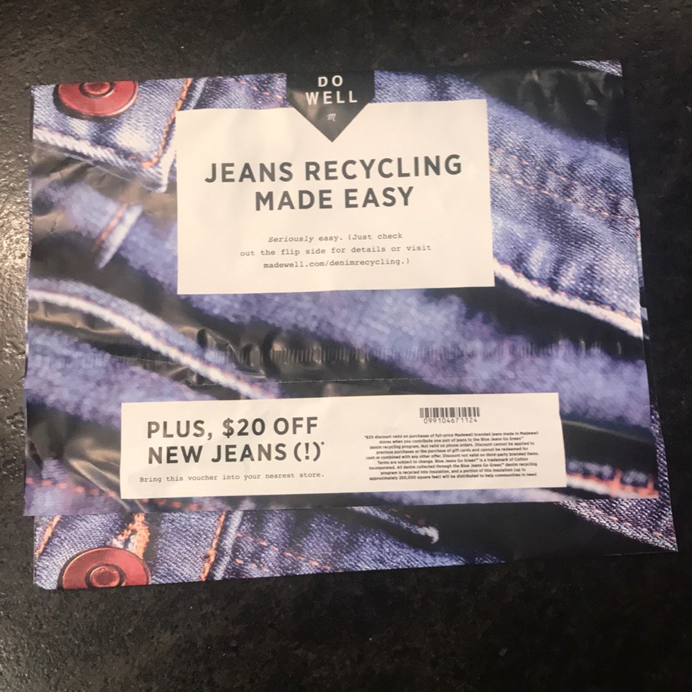 $20 off a new pair of Madewell jeans